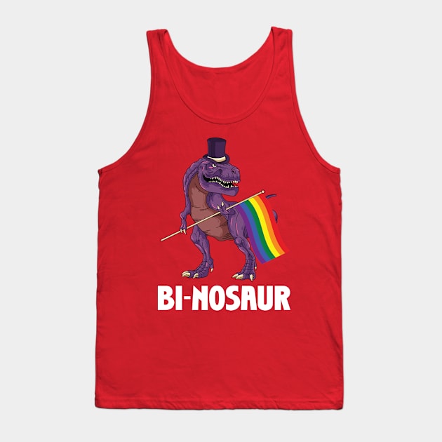 LGBT Bi-Nosaur Gay Pride Rainbow Flag Awareness Gay Lesbian Tank Top by ghsp